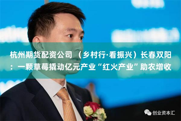 杭州期货配资公司 （乡村行·看振兴）长春双阳：一颗草莓撬动亿元产业“红火产业”助农增收