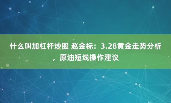 什么叫加杠杆炒股 赵金标：3.28黄金走势分析，原油短线操作建议